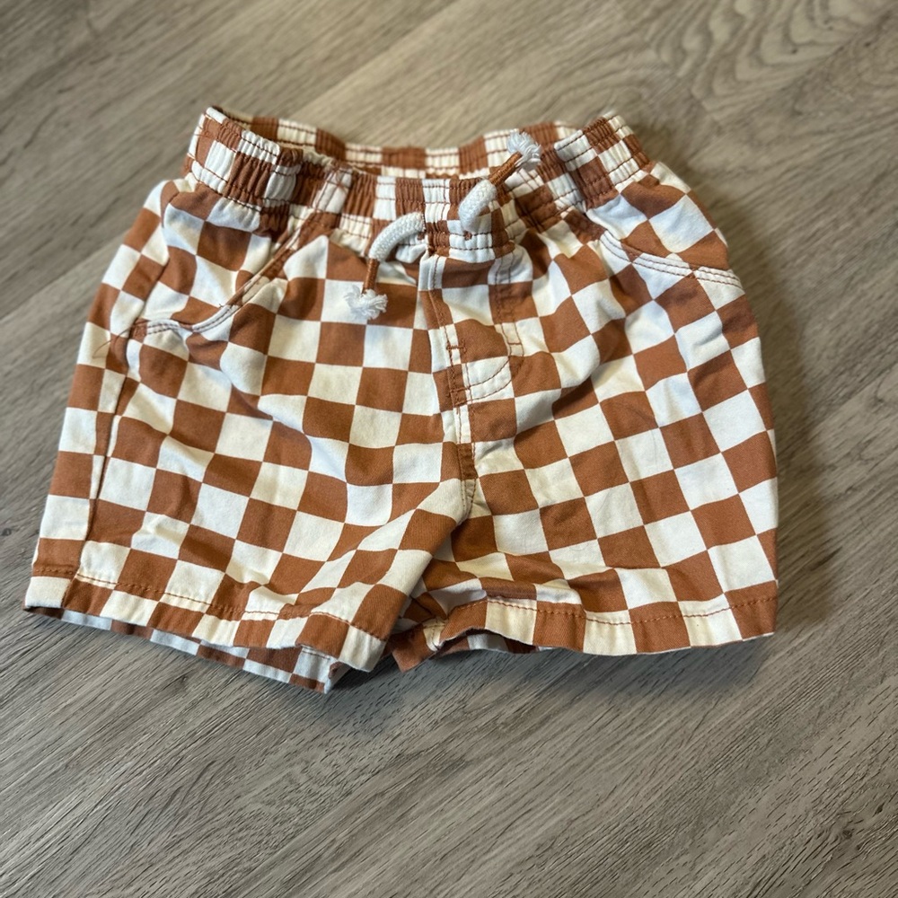 Garanimals Brown and White Checkered Kids Shorts